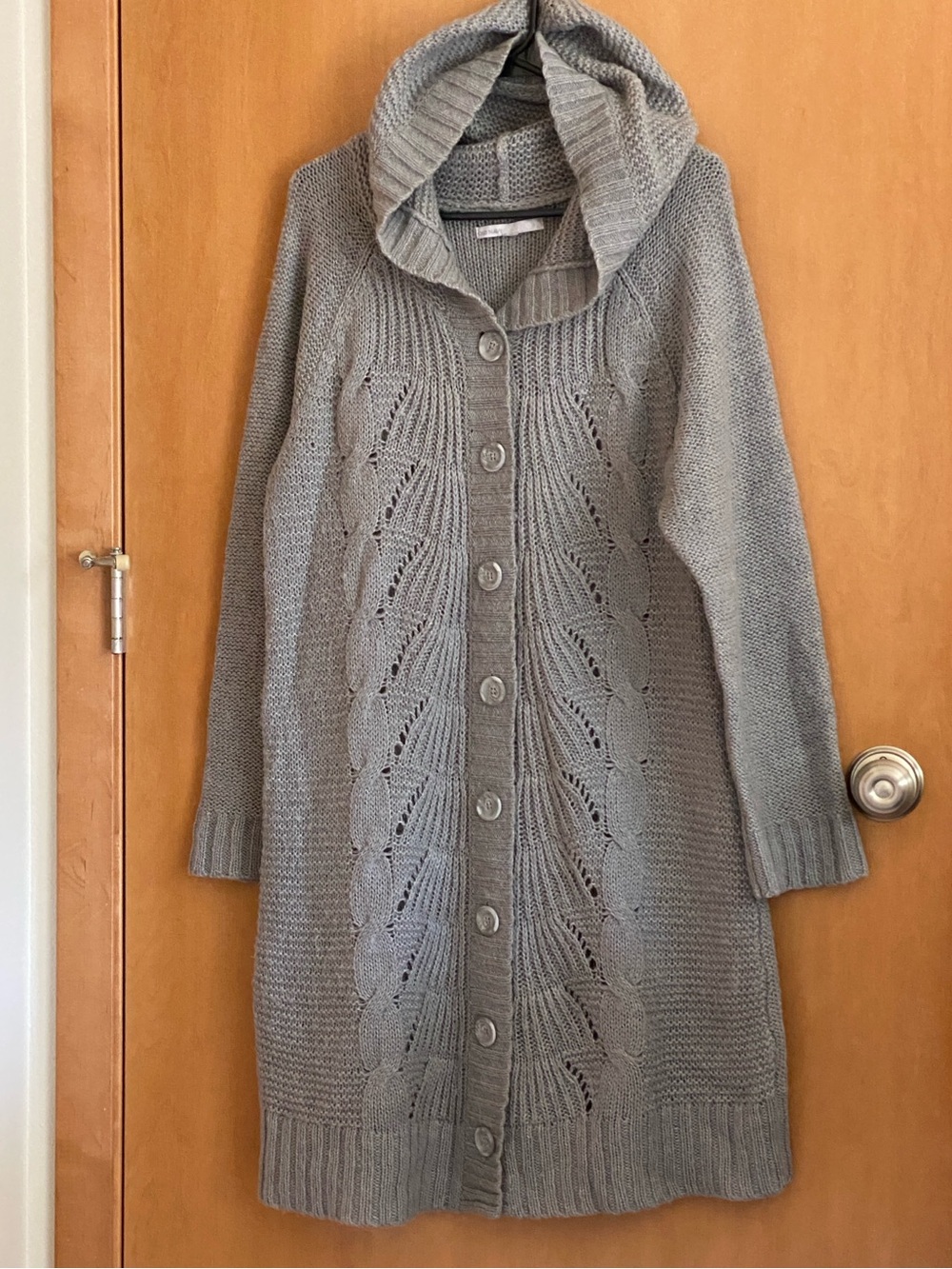 Old Navy Light Gray Cowl Neck Longline Sweater